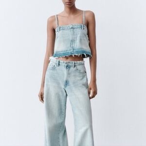 New Zara Denim Crop Top Size XS